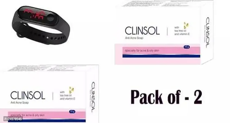 New Clinsol Face Soap 1 Led Watch Free Pack Of 2