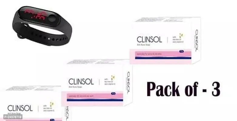 New Clinsol Face Soap 1 Led Watch Free Pack Of 3-thumb0