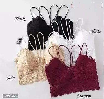 Buy New Fashion Villa Present Women Lace Bra Female Bralettle Sexy Lingerie  Padded Wireless Bra set of 4 Online In India At Discounted Prices