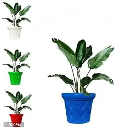 Stylish Multicolour Flower Pot Plant Container Set Pack Of 4 Plastic-thumb0