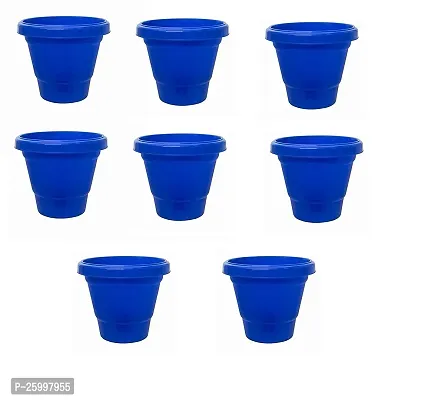 Stylish Flower Pot Plant Container Set Blue Pack Of 8