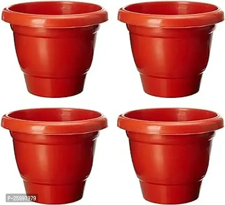 Stylish 8 Inch Round Gamla Planter Modern Pound Decorative Gardening Pot Plants For Garden Balcony Flowering Pot Pack Of 4