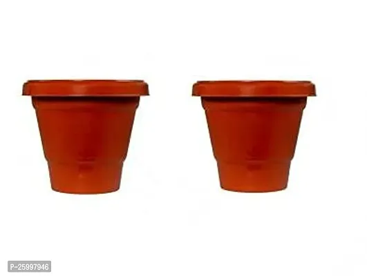 Stylish Flower Pot Plant Container Set Brown Pack Of 2-thumb0