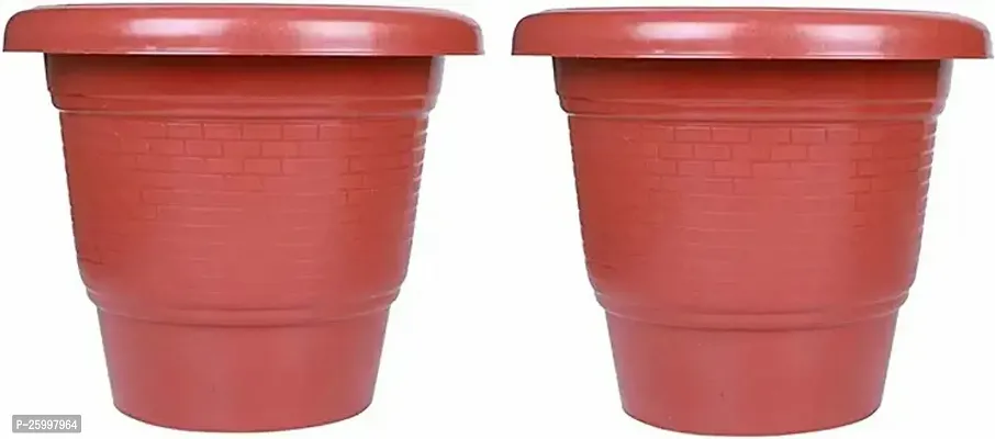 Stylish 8 Inch Brick Gamla Planter Modern Pound Decorative Gardening Pot Plants For Garden Balcony Flowering Pot Pack Of 2