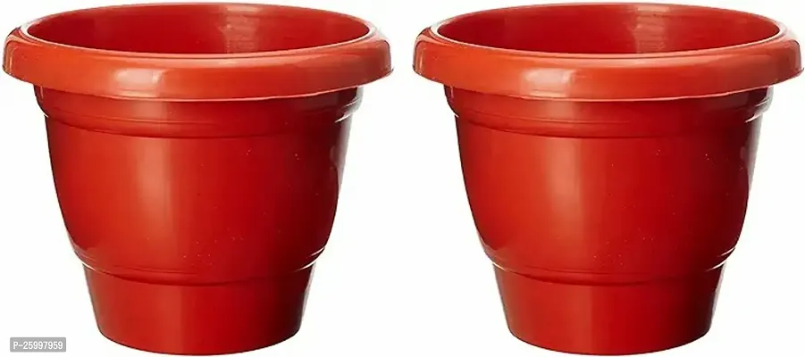 Stylish 8 Inch Round Gamla Planter Modern Pound Decorative Gardening Pot Plants For Garden Balcony Flowering Pot Pack Of 2