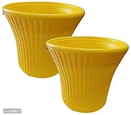Stylish Sunrise Flower Pot Indoor Outdoor Planter Pack Of 2 Yellow
