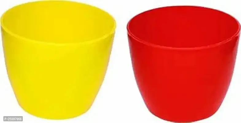 Stylish Small Multicolour Cool Pot For Indoor Decoration Plant Container Set Pack Of 2 Plastic