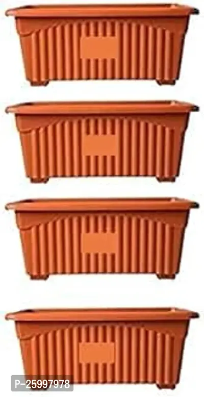 Stylish 13 Inches Rectangular Planter Pots Pack Of 4