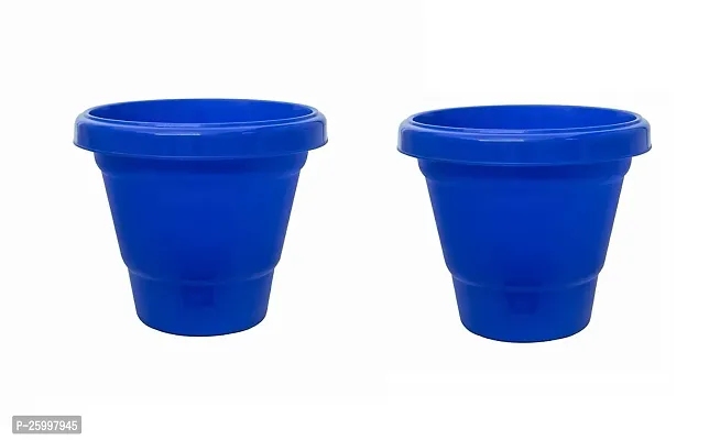 Stylish Flower Pot Plant Container Set Blue Pack Of 2-thumb0