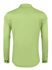 Reliable Green Cotton Solid Long Sleeves Casual Shirts For Men-thumb1