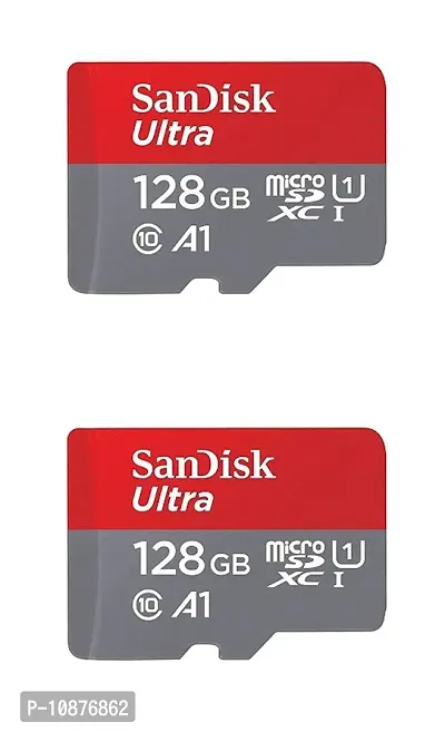 SanDisk Ultra microSD PACK OF 2 COMBO UHS-I Card 128GB, 140MB/s R WITH ADAPTER-thumb0