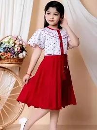 Alluring Cotton Blend Printed A-Line Dresses For Girls-thumb2