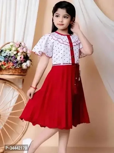 Alluring Cotton Blend Printed A-Line Dresses For Girls-thumb3