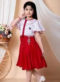 Alluring Cotton Blend Printed A-Line Dresses For Girls-thumb1