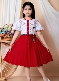 Alluring Cotton Blend Printed A-Line Dresses For Girls-thumb4