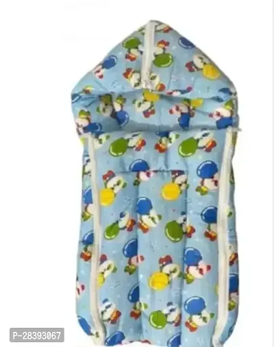 Comfortable Blue Cotton Printed Blanket For Babies-thumb0