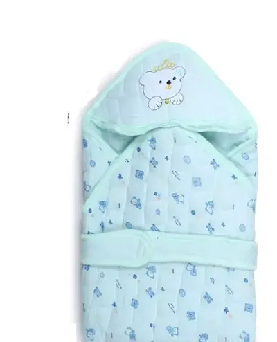 Comfortable Blue Cotton Printed Blanket For Babies