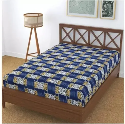 Multicolored Microfiber Printed Double Bedsheet Without Pillow Cover