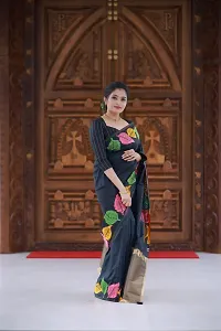 Stylish Silk Blend Black Zari Saree with Blouse piece-thumb3