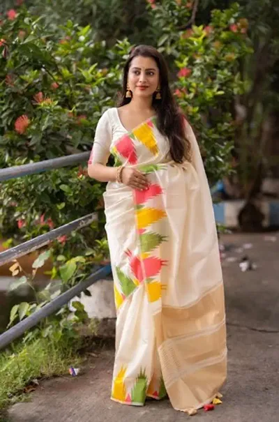 Glamorous Art Silk Saree with Blouse piece 