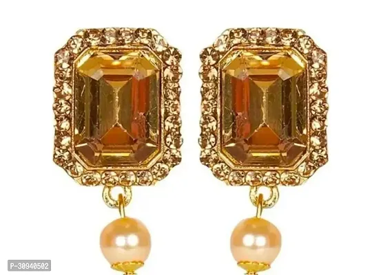 Stylish Golden Alloy Studs Earrings For Women-thumb0