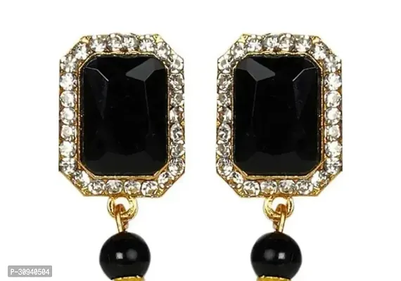 Stylish Black Alloy Studs Earrings For Women-thumb0