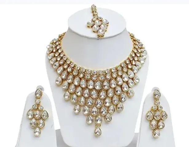 Trendy Alloy Kundan Necklace Set