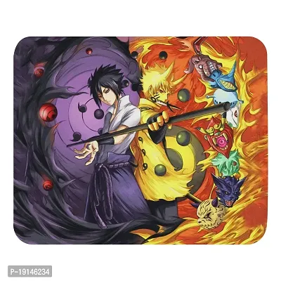 fcbysree Naruto Naruto and Sasuke Anime Gaming Mouse pad: Rubber Base, Anti-Slip, Thick ( 210 x 190 mm x 3 mm ) Mouse Mat-thumb2