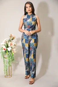 Beautiful Silk Printed Neck Co-ord Sets for Women-thumb1