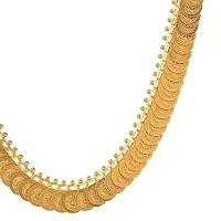 TRIPTI Necklace Gold Plated Long Temple Coin Traditional Fashion Jewellery Set for Women and Girls-thumb1