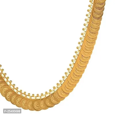 TRIPTI Necklace Gold Plated Long Temple Coin Traditional Fashion Jewellery Set for Women and Girls-thumb2