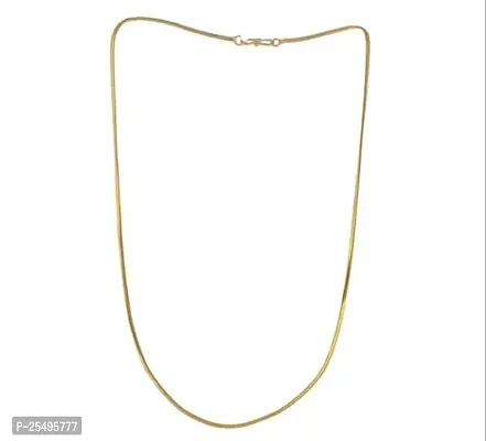 Gold Plated Sqaure Box Chain Design Chain Necklace Men Women(By 1 Get 1 Free)-thumb0