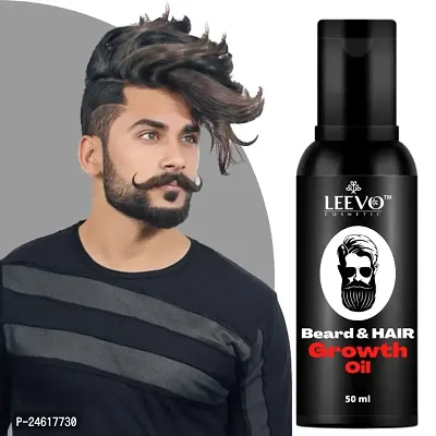 LEEVO Beard  Hair Growth Oil, 50ml | Natural Hair Oil for Thicker  Longer Beard | Beard Oil for Uneven, Patchy  Fast Beard Growth | Growth Oil for Stronger  Fuller Beard Hair.-thumb0