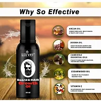 LEEVO Beard  Hair Growth Oil, 50ml | Natural Hair Oil for Thicker  Longer Beard | Beard Oil for Uneven, Patchy  Fast Beard Growth | Growth Oil for Stronger  Fuller Beard Hair.-thumb1