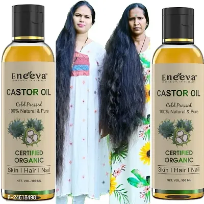 Eneeva CASTOR Naturals Cold-Pressed oil, 100% Pure Oil  Coconut Oil - Moisturizing  Healing, For Skin, Hair Care, Eyelashes (100ml)