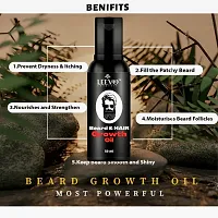 LEEVO Beard  Hair Growth Oil, 50ml | Natural Hair Oil for Thicker  Longer Beard | Beard Oil for Uneven, Patchy  Fast Beard Growth | Growth Oil for Stronger  Fuller Beard Hair.-thumb3