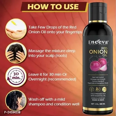 Eneeva Onion Hair Oil for Men  Women with Onion  Redensyl for Hair Fall Control, Hair Growth Oil for Hair Fall - 100ml-thumb5