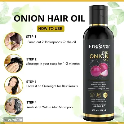 Eneeva Onion Hair Oil for Men  Women with Onion  Redensyl for Hair Fall Control, Hair Growth Oil for Hair Fall - 100ml-thumb2