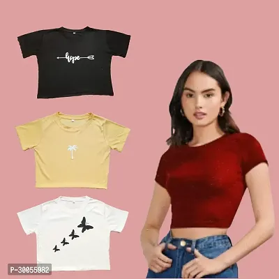 Stylish Cotton Crop Top For Women Pack Of 4