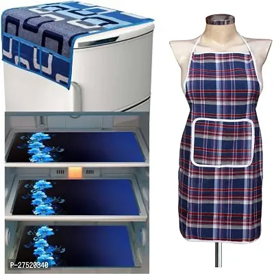 Classic Refrigerator Top Cover 3 Pvc Mat With Apron Pack Of 5