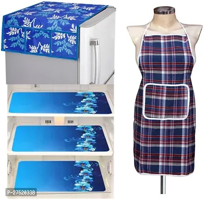 Classic Refrigerator Top Cover 3 Pvc Mat With Apron Pack Of 5