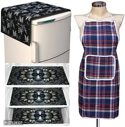 Classic Refrigerator Top Cover 3 Pvc Mat With Apron Pack Of 5