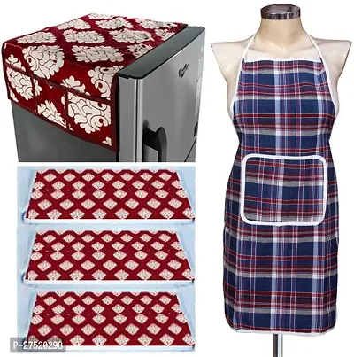 Classic Refrigerator Top Cover 3 Pvc Mat With Apron Pack Of 5-thumb0