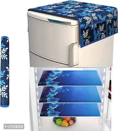 Classic Fridge Top Cover With 3 Piece Fridge Mat and 1 Handle Cover Pack Of 5