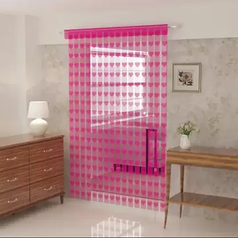 Trendy Net Door Curtain (Pink)7 Ft