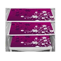 Fridge Cover Combo Set of 4 for Refrigerator 3 Fridge mats + 1 Fridge Top Cover Purple Double Door Single enhance your Kitchen  Dining Look-thumb2