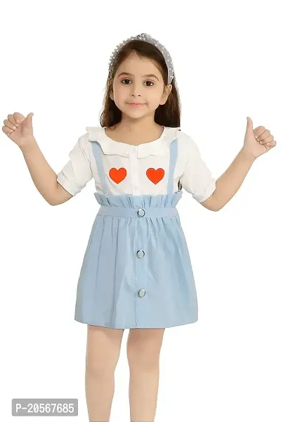Girls Above Knee Frock and Dress (Multicolour, Half Sleeve)