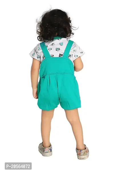 Ziora Baby Boy  Baby Girl Cotton Dungaree Set with Printed Tshirt Casual Dungaree Dress for Baby Boy Clothes for Kids-thumb3