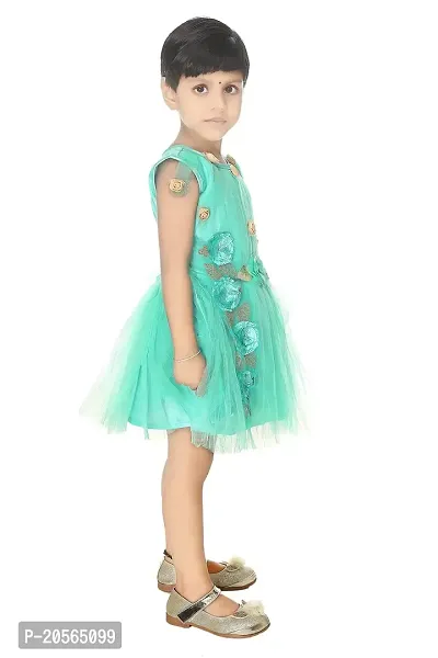 Ziora Baby Girls Frock Dress Nate Fancy Frock for Girl Wears (6-12 Months_Rama Green)-thumb4