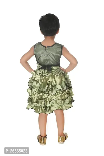 Ziora Girls Frock Fancy Silk Frock Flower Design Baby Girls Dress-thumb3